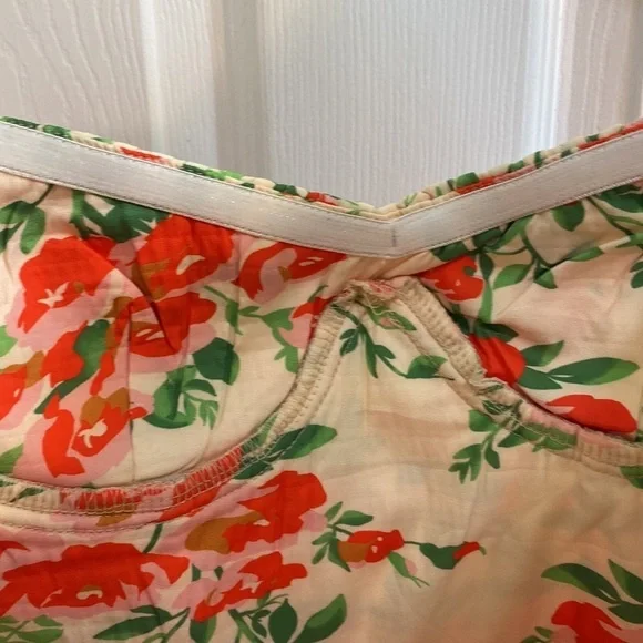 Hello Molly Floral Bustier Midi Dress Side Slit Puff Sleeve Women’s Medium NWT - Picture 9 of 11